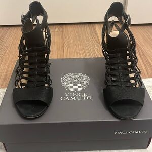 Black, Vince Camuto heels in a size 8.5